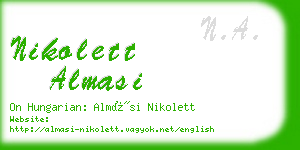 nikolett almasi business card